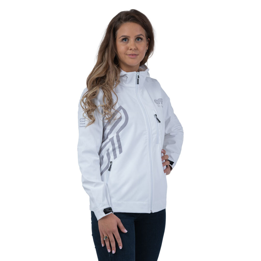 Women softshell with hood, white